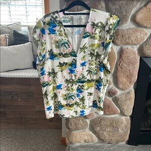 Tropical Print Women's Blouse